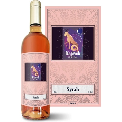 Sablio Kozorožec Syrah ružové suché víno 12 % 0,75 l (čistá fľaša)