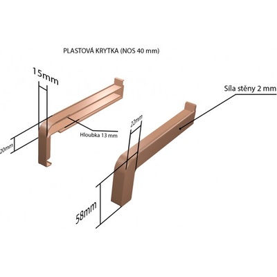 DEOKORK Plastové krytky pro obě strany NOS 40 x 165 mm - Antracitgrau RAL 7016