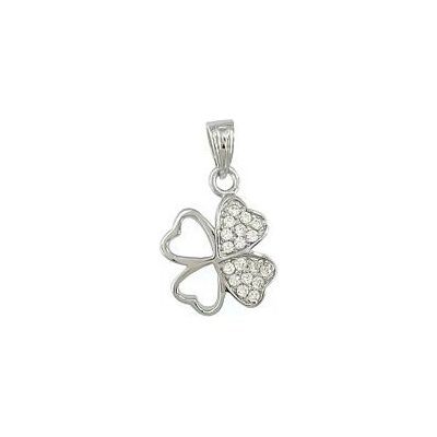 Infinitysilver Stříbrný přívěsek čtyřlístek se zirkony L446395