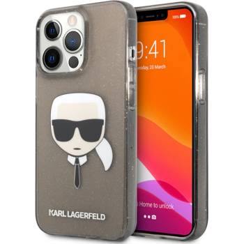 KARL LAGERFELD Гръб Karl Lagerfeld TPU Full Glitter Karl Head Case за iPhone 13 Pro - Черен