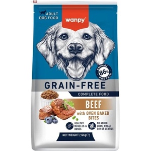 Wanpy Беззърнена суха храна за кучета с говеждо, Wanpy Grain Free, 12кг