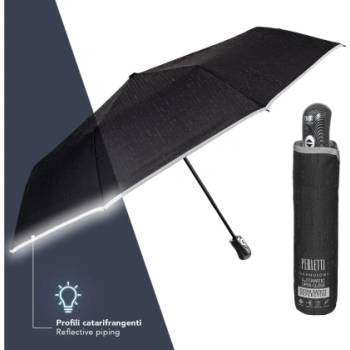 Мъжки автоматичен Open-Close чадър Perletti Technology 21825, Черен/Binary code