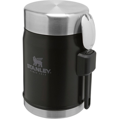 Stanley termoska jídelní se lžící vidličkou Matte Black Pebble 400 ml