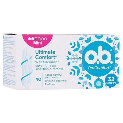 o.b. ProComfort Mini tampony se snadným zaváděním a vyjímáním tampon 32 ks