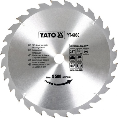 Yato pilový kotouč 350x30mm 28 zubů na dřevo YT-6080 – Zboží Dáma Yato pilový kotouč 350x30mm 28 zubů na dřevo YT-6080 – Zboží Dáma