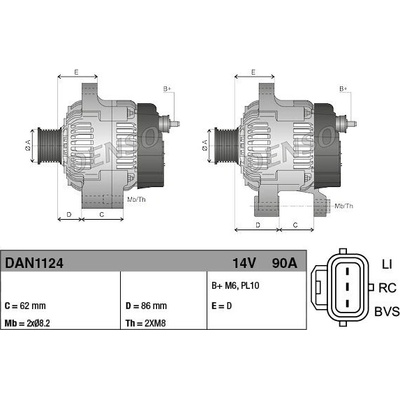 Alternátor DENSO (DE DAN1124)