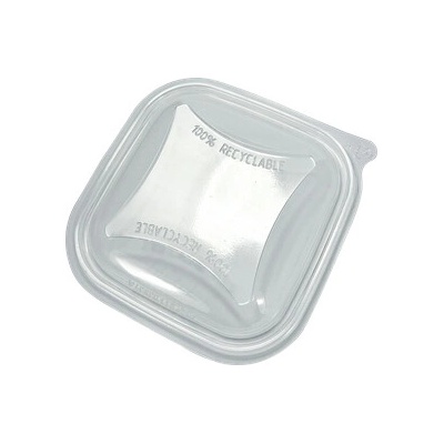 ECOFOL Plastové víčko rPET hranaté pro misky 125x125 mm 250/375/500/750 ml transparentní krt/720 ks