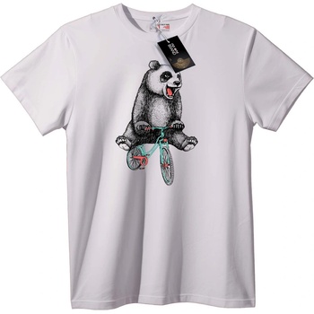 NOONEBRAND Тениска Мечка с Колело - M, White