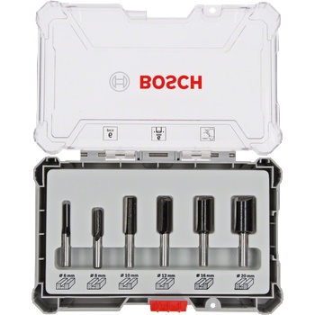 Bosch Комплект фрезери за оберфреза 6 части прави 6 mm опашка (2607017465)