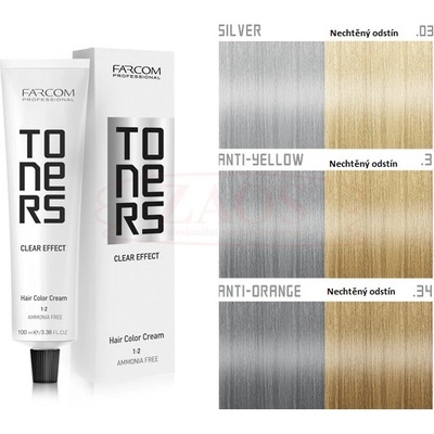 Farcom Toners Permanent Hair Color Cream Silver 100 ml