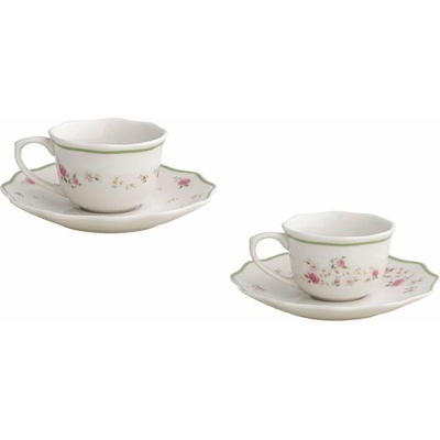 Brandani Biele porcelánové šálky v súprave 2 x na espresso Nonna Rosa 90 ml