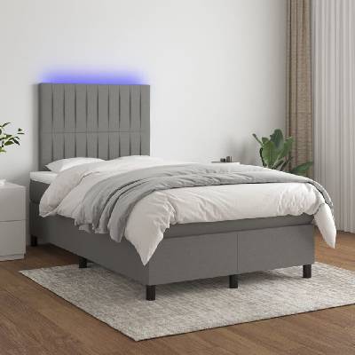 vidaXL 3135021 Boxspring postel s matrací a LED textil / barva Tmavě šedá