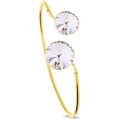 Spark pozlacený náramek se Swarovski Elements krystaly čirý Rivoli BBG1122C Krystal