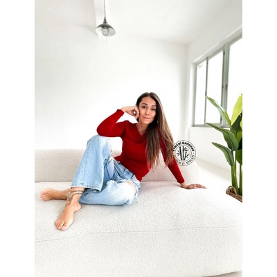 Eshopat Bamboo Dámské tričko Long Sleeve s přiznanými švy Wine Red