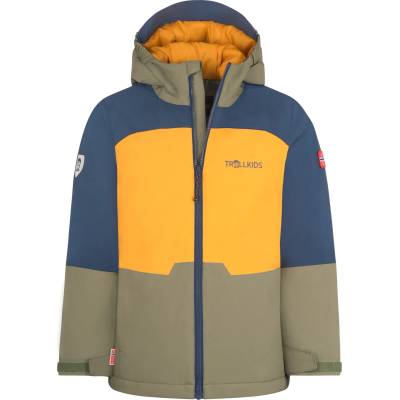 TROLLKIDS Детско зимно яке Trollkids Kid's Hardanger Jacket Winter jacket - Golden Yellow / Mystic Blue / Moss - размер 176 (EU) (703-4662-0320)