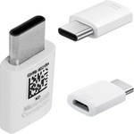 Samsung MicroUSB to USB-C Adapter - microUSB адаптер за устройства с USB-C порт (бял) (bulk) (GH98-40218A (GH96-12487A))