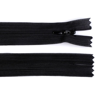 Špirálový zips skrytý šírka 3 mm dĺžka 60 cm dederón Farba: 332 čierna