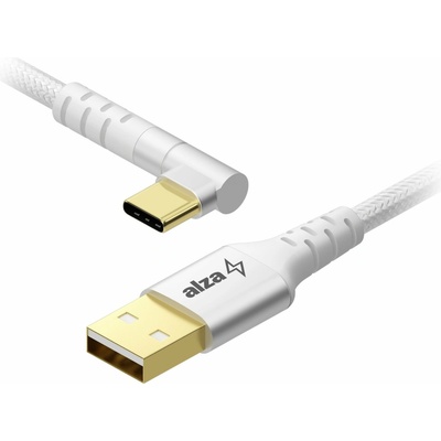 AlzaPower APW-CBTC0291S 90AluCore USB-A to USB-C 2.0, 1m, stříbrný