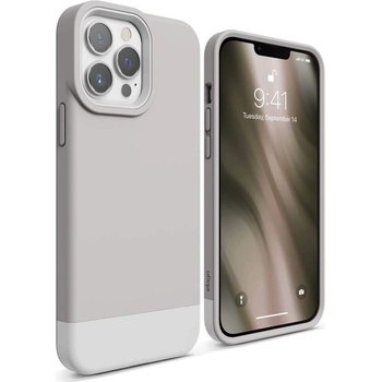 elago Glide Case - удароустойчив силиконов (TPU) калъф за iPhone 13 Pro Max (сив-бял)