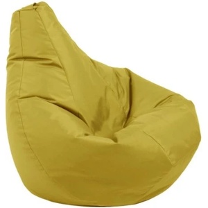 Pufrelax Пуф круша за деца 4-14 г. , 160л. Nirvana Light - Teteron Yellow Quince, За открито, Перящ се калъф, Пълнеж от Полистиролни перли (PUF-G-NL-TEX-YLQ) - e-magazin