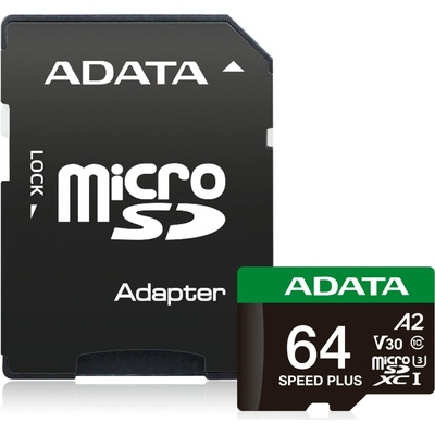 Adata Speed Plus Micro SD 64GB UD64GUI3V30A2SP-RA1