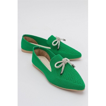 Moda Trend Дамски балерини от текстил - Зелени #385397 (385397_Зелен)