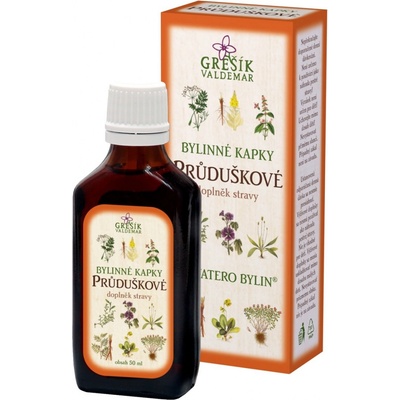 Grešík Průduškové bylinné kapky Devatero bylin 50 ml