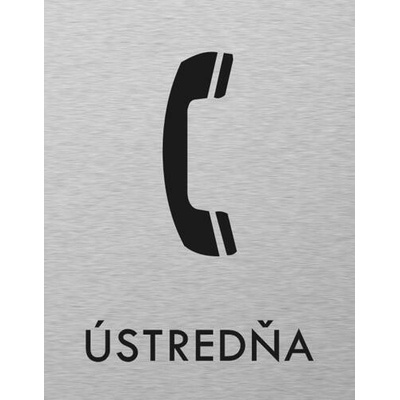 Štítok na dvere strieb.mat. 7x9cm Picto / Zákaz telefonovania Strieborná