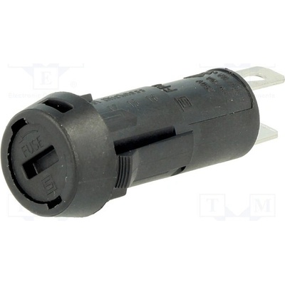 SCHURTER 3101.0030 Zásuvka; 5x20mm; 10A; 250VAC; FPG3; na panel; černá; UL94V-0; IP40