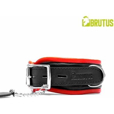 Brutus Leather Collar Black Red