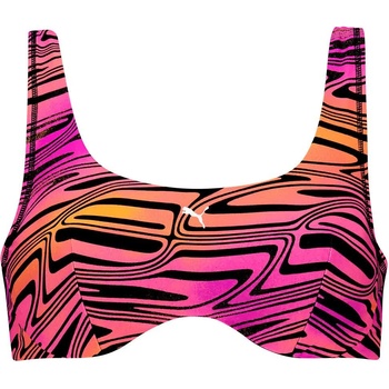 PUMA Printed Scoop bikini top - Pink (Purple / Orange)