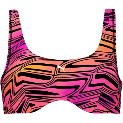 PUMA Printed Scoop bikini top - Pink (Purple / Orange)