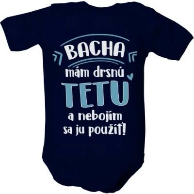 T shock Dětské body s potlačou Drsná teta sk dětské Námořní modrá