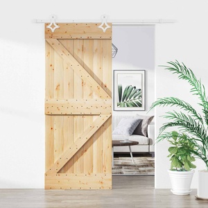 vidaXL Преплъзваща се врата 85 x 210 cm Естествено и бяло (3445080)