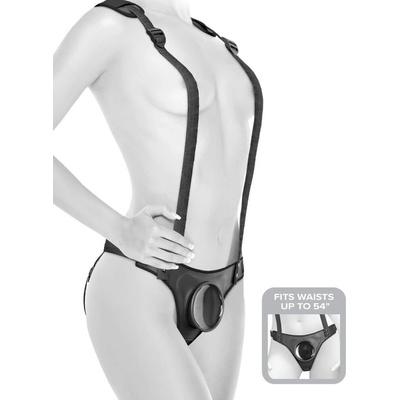 Pipedream Body Dock Strap-On Suspenders Black