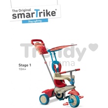 Smart Trike 6700400 VANILLA TouchSteering 4v1 s tlmičom a slnečníkom modro červená