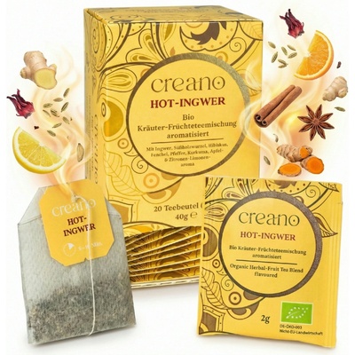 Creano Bio Hot Ginger Zázvorová smršť s kurkumou 20 sáčků