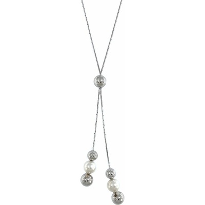 InfinitySilver Stříbrný náhrdelník ypsilonka s perlami 21003345