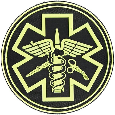 Gumová nášivka 101 Inc znak Para Medic - žltá