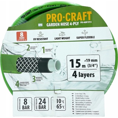 Procraft Zelená 4-vrstvá 3/4" 15 m PR-4GH1915