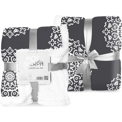 FARO Fleece deka baran ornamenty čierná