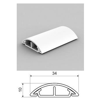 KOPOS Pvc кабелен канал за монтаж върху под с ширина 35мм, бял, lo35hd (0107810001)