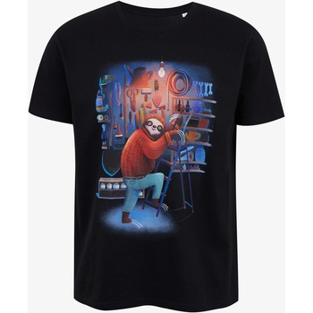 DOBRO Черна мъжка тениска с принт Zoot DOBRO. Ленивец DOBRO | Cheren | МЪЖЕ | L