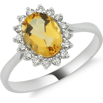Lillian Vassago Zlatý prsten s citrínem a brilianty LLV11 SMR5650 02 CIT