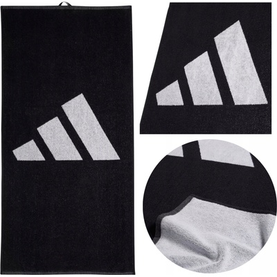 adidas 3 Bar Towel Small IU1290 černý 50 x 100 cm
