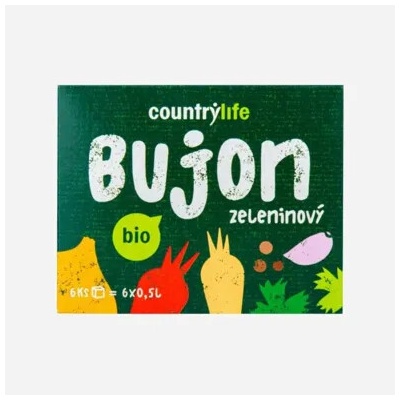 Country Life Bujon zeleninový BIO 6 x 66 g