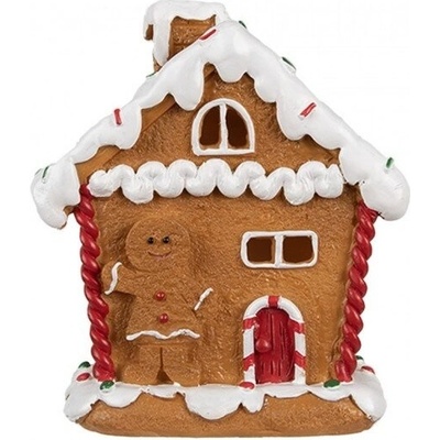 Clayre & Eef Vánoční perníková chaloupka s Led světýlky Gingerbread House 11*9*13 cm