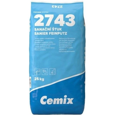 Štuk sanační Cemix 2743 0,7 mm – 25 kg – Zbozi.Blesk.cz