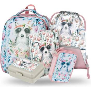 Baagl СЕТ 5 Shelly Миеща мечка: раница, несесер, торбичка, кутия за обяд, папки