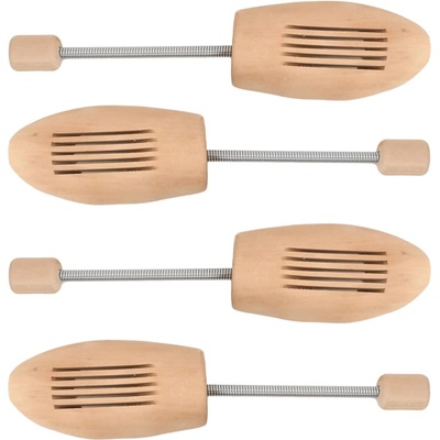 vidaXL Калъпи за обувки, 2 чифта, EU 35-38, дърво масив лотос (155255)